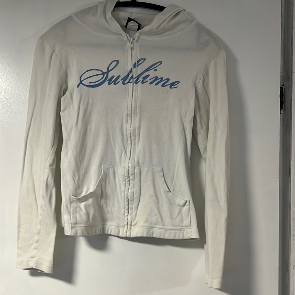 Mid 2000s Sublime offical Zippered Fitted Long Sleeve Hoodie